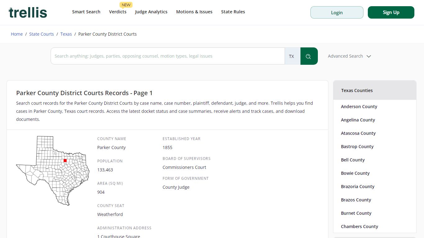 Parker County District Court Records | Docket Search Texas Page 1 ...