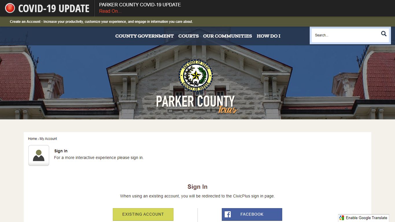 My Account • Parker County, TX • CivicEngage